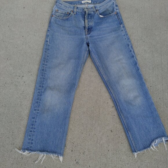 The Feel Studio Inc Cropped Leg Straight Jeans Blue Women’s Size 27 - Picture 3 of 16
